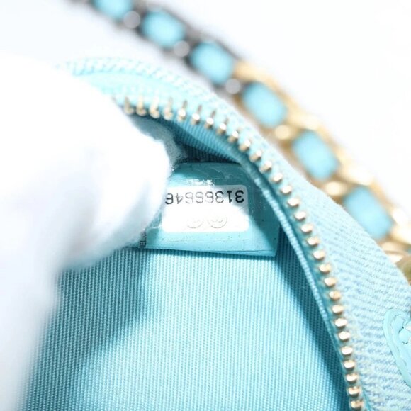 CHANEL Chain Shoulder Bag Denim Blue Gold CC Auth 118918M - Picture 11 of 16